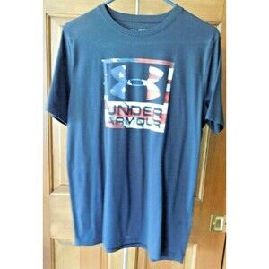 Under Armour Shirt YXL USA Flag Shirt Short Sleeve Heat Gear Kids Size YXL